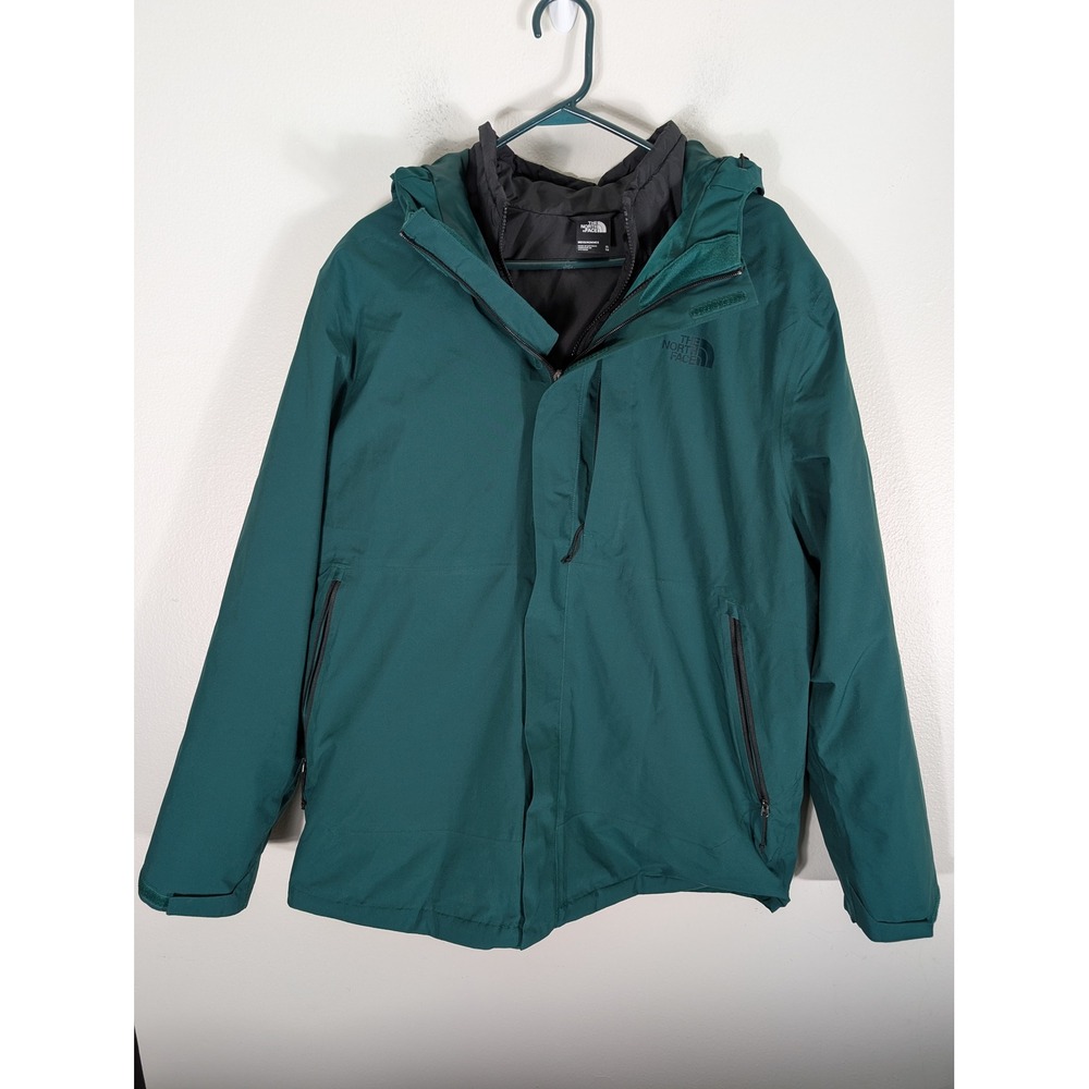 The North Face Mens XL 2 in 1 Teal Green DryVent Hooded Jacket Waterproof Shell